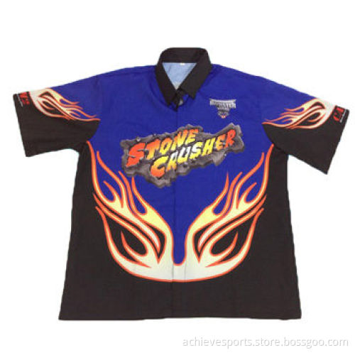 Customized sublimation motorcycling shirts with 100% polyester
